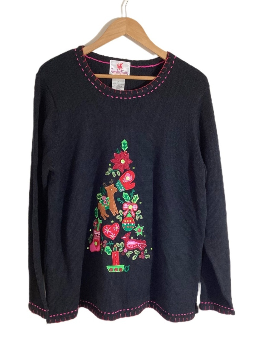 Quacker Factory Appliqué Christmas Sweater 3X